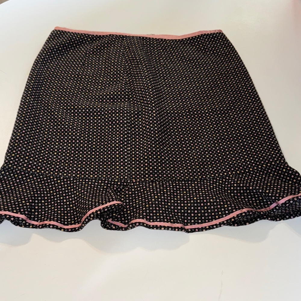 Vintage Harold's Black and Multi Color Polka‎ Dot Skirt